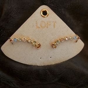 Loft multicolor stud ear climber/cuff, never worn